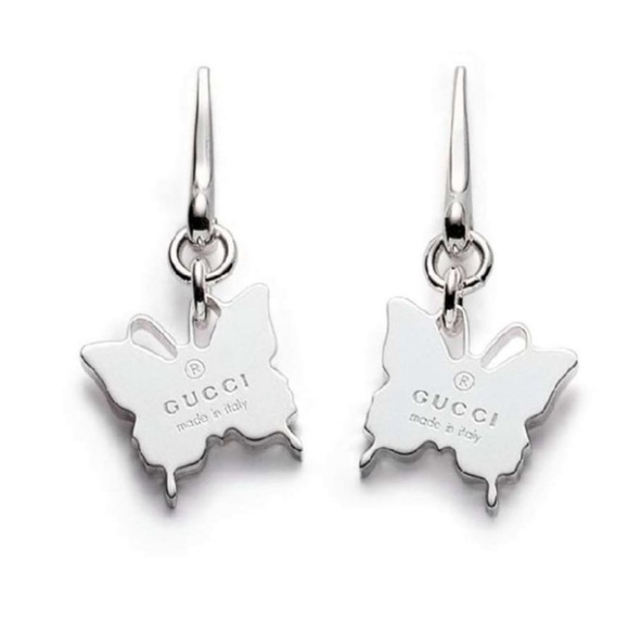 NWT Gucci Silver 925 Butterfly Drop Earrings - Picture 6 of 6